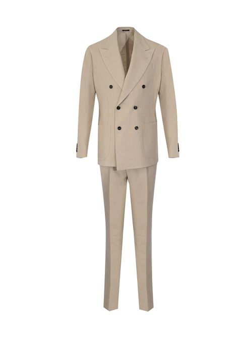 Abito doppiopetto in lino Beige SARTORIO NAPOLI | SG2601S0741007001